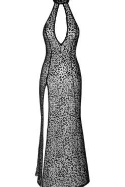 Noir Handmade Long Leopard Flock Dress