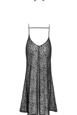 Noir Handmade Long Leopard Flock Dress