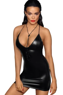 Noir Handmade Mini Powerwetlook Dress
