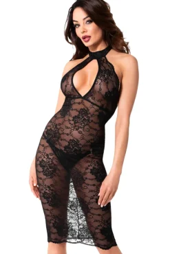 Noir Handmade Nocturne Lace Midi Dress