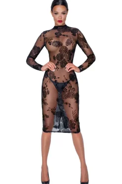 Noir Handmade Powernet and Flock Dress