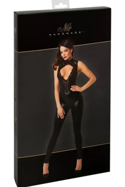 Noir Handmade Powerwetlook Sleeveless Jumpsuit