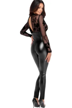 Noir Handmade Powerwetlook and Tulle Jumpsuit
