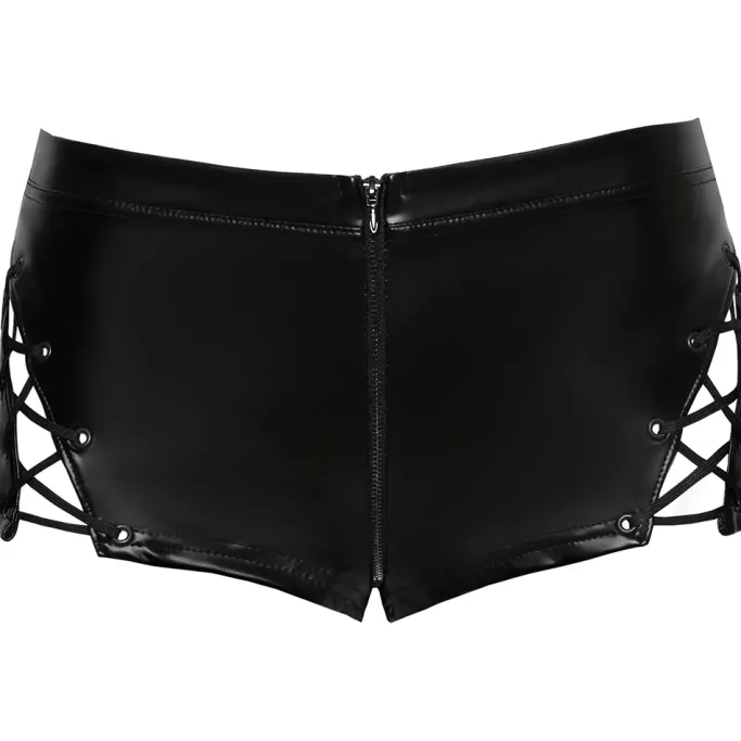 Noir Handmade Powerwetlook Laced Shorts