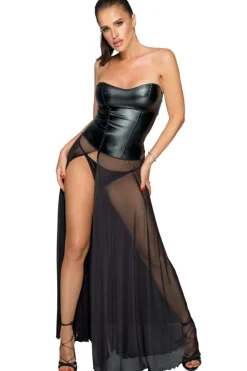 Noir Handmade Rhinestone Corset Dress