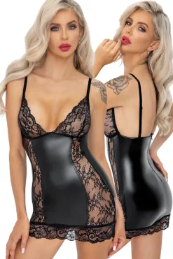 Noir Handmade Short Powerwetlook Dress