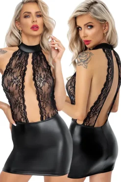 Noir Handmade Short Powerwetlook Dress