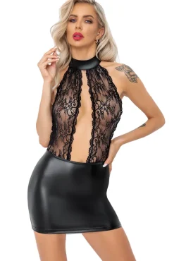 Noir Handmade Short Powerwetlook Dress