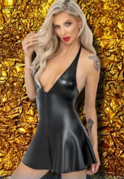 Noir Handmade Short Wetlook Dress