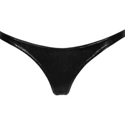 Noir Handmade Snake Skin Look Wetlook Thong