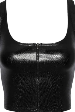 Noir Handmade Snake Skin Style Wetlook Top