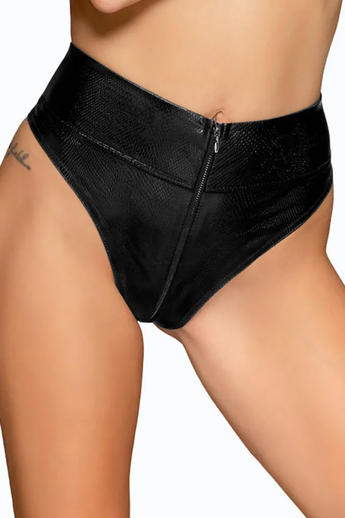 Noir Handmade Snake Skin Style Wetlook Shorts