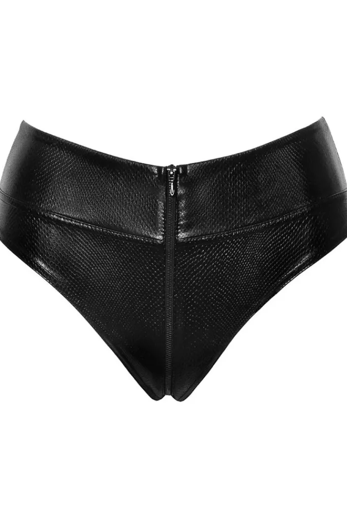 Noir Handmade Snake Skin Style Wetlook Shorts