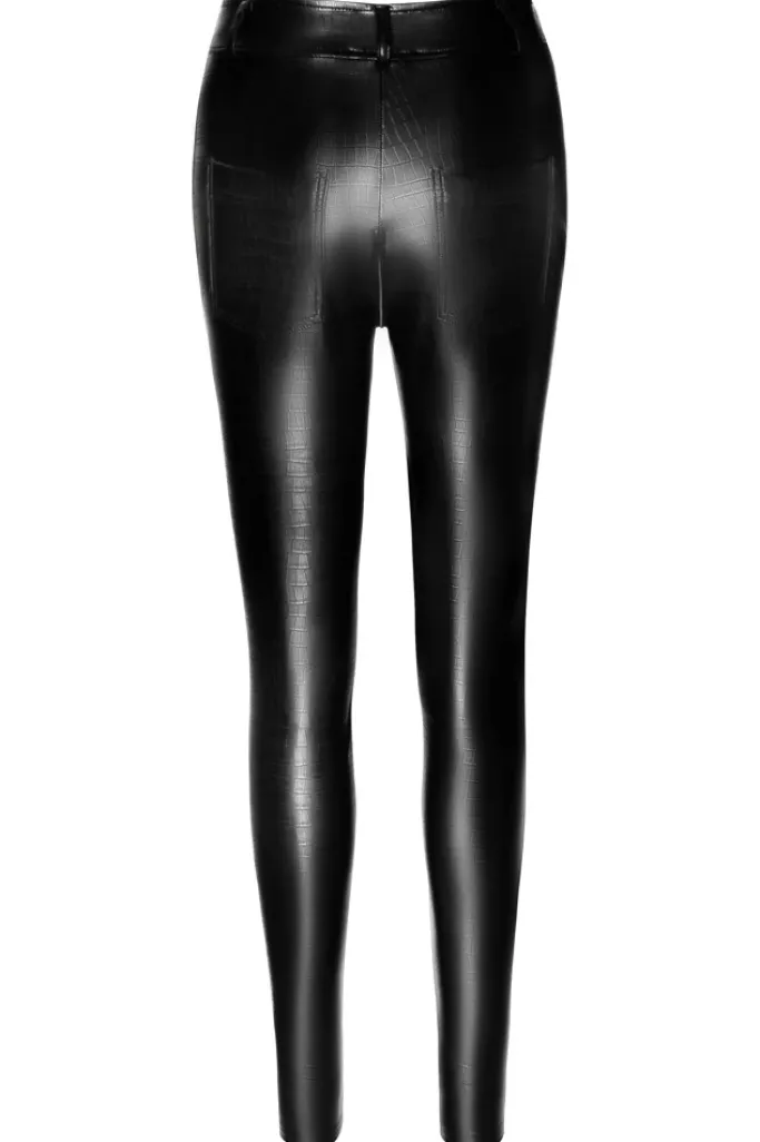 Noir Handmade Snakeskin Look Trousers