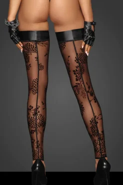 Noir Handmade Tulle Powerwetlook Flock Stockings
