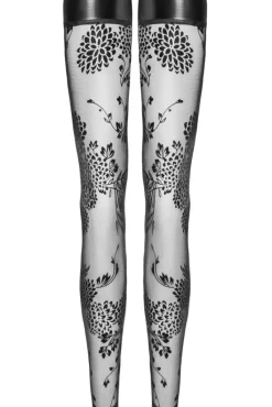 Noir Handmade Tulle Powerwetlook Flock Stockings