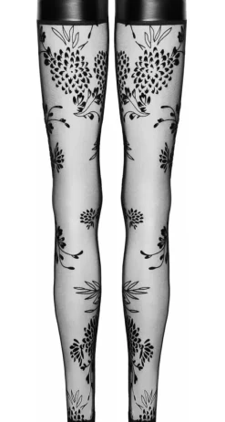 Noir Handmade Tulle Powerwetlook Flock Stockings