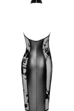 Noir Handmade Velvet Flocked Powernet Dress