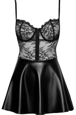 Noir Handmade Wetlook and Lace Dress