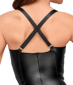 Noir Handmade Wetlook and Mesh Dress (XL)
