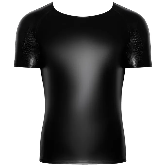 Noir Handmade Wetlook T-Shirt with Wetlook Sleeves