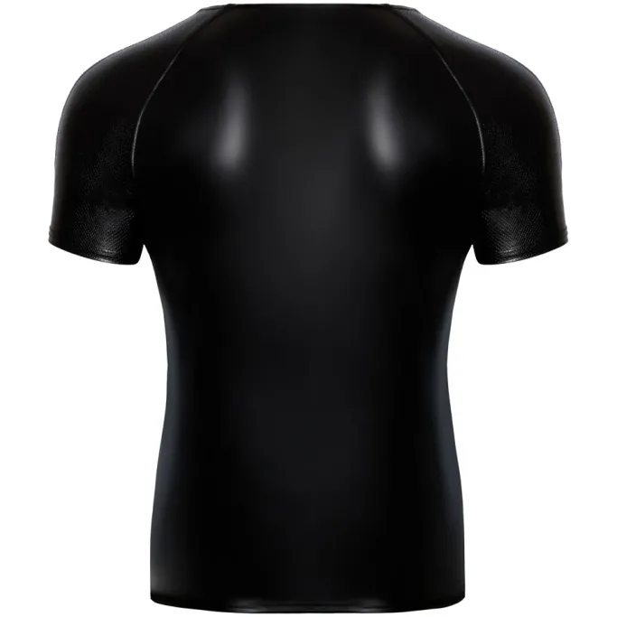 Noir Handmade Wetlook T-Shirt with Wetlook Sleeves