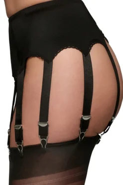 Nylon Dreams 10 Strap Suspender Belt Black