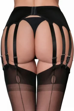 Nylon Dreams 14 Strap Suspender Belt Black