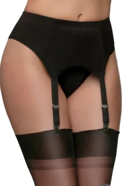 Nylon Dreams 4 Strap Suspender Belt Black