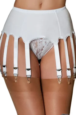Nylon Dreams 14 Strap Suspender Belt White