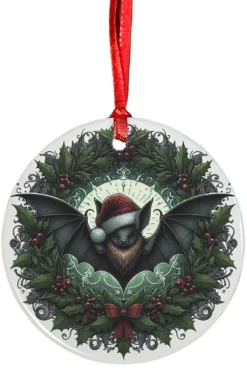 Oakhart Industries Oakhart Bat Wreath Christmas Ornament