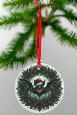 Oakhart Industries Oakhart Bat Wreath Christmas Ornament