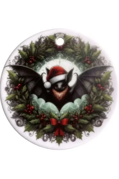 Oakhart Industries Oakhart Bat Wreath Christmas Ornament