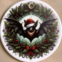 Oakhart Industries Oakhart Bat Wreath Christmas Ornament