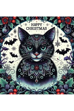 Oakhart Industries Oakhart Batty Cat Christmas Card