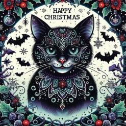 Oakhart Industries Oakhart Batty Cat Christmas Card