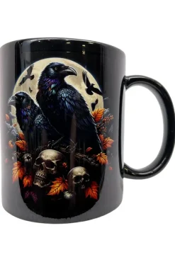 Oakhart Industries Oakhart Black Raven and Skulls Mug Art080
