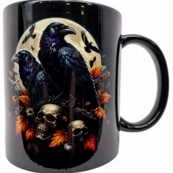 Oakhart Industries Oakhart Black Raven and Skulls Mug Art080