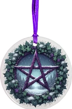 Oakhart Industries Oakhart Purple Pentagram Christmas Ornament