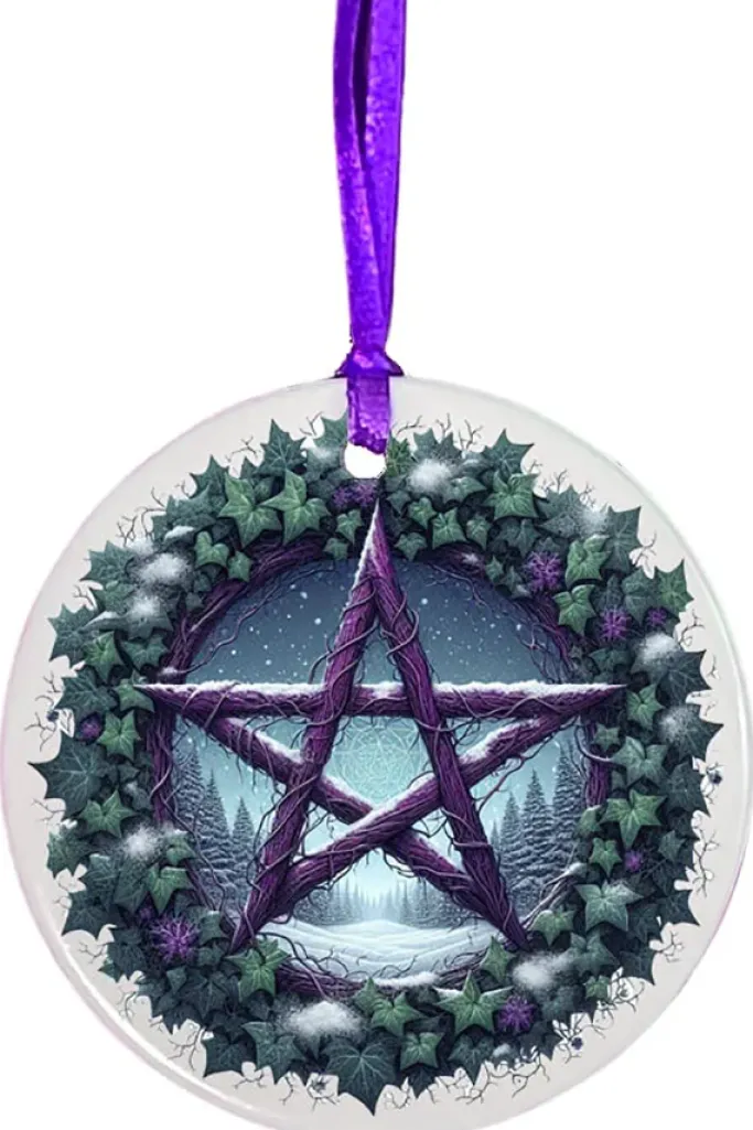 Oakhart Industries Oakhart Purple Pentagram Christmas Ornament