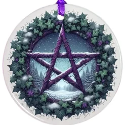 Oakhart Industries Oakhart Purple Pentagram Christmas Ornament