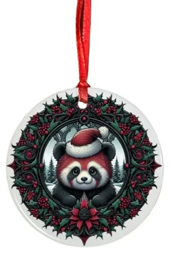 Oakhart Industries Oakhart Red Panda Santa Christmas Ornament
