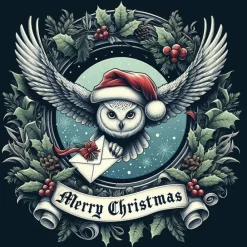 Oakhart Industries Oakhart Santa Owl Christmas Card