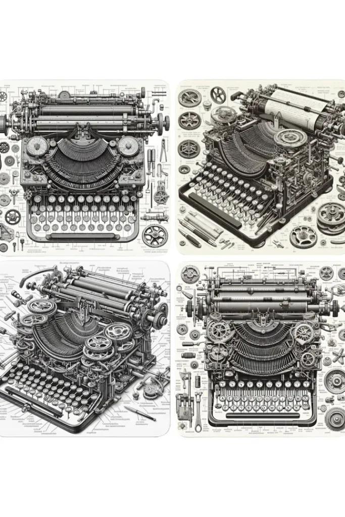Oakhart Industries Oakhart Steampunk Typewriter Coaster Set