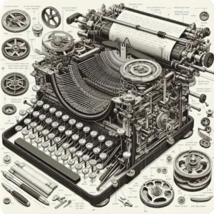 Oakhart Industries Oakhart Steampunk Typewriter Coaster Set