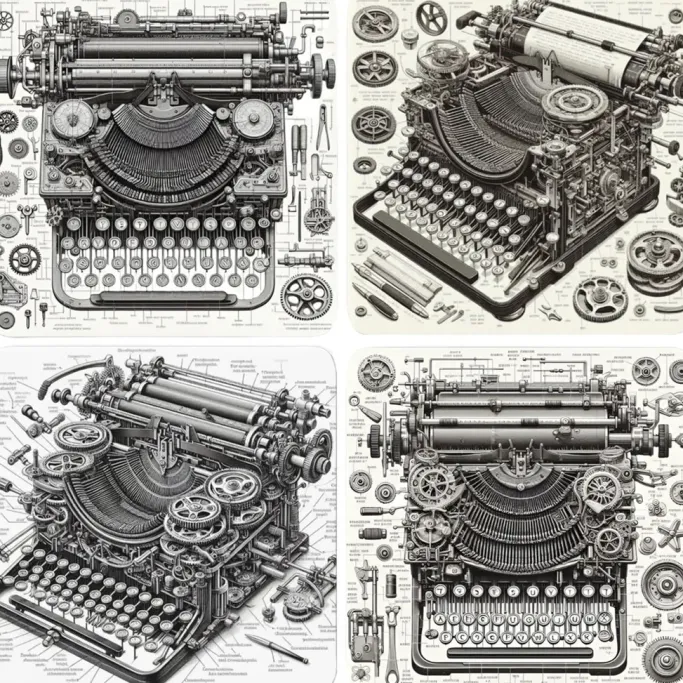 Oakhart Industries Oakhart Steampunk Typewriter Coaster Set