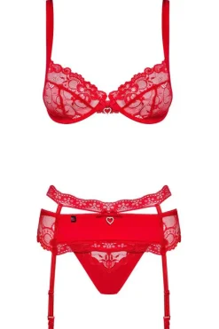 Obsessive Heartina Red Bra Set
