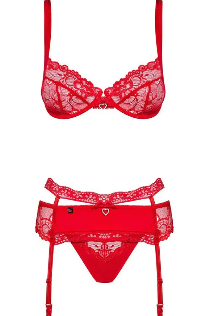 Obsessive Heartina Red Bra Set
