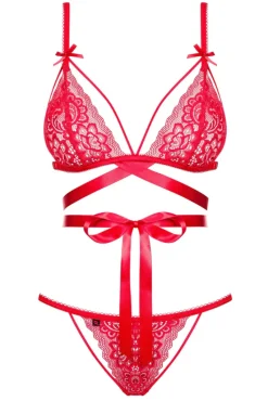 Obsessive Lovlea Red Lingerie Set (L/XL)