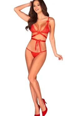 Obsessive Lovlea Red Lingerie Set (L/XL)